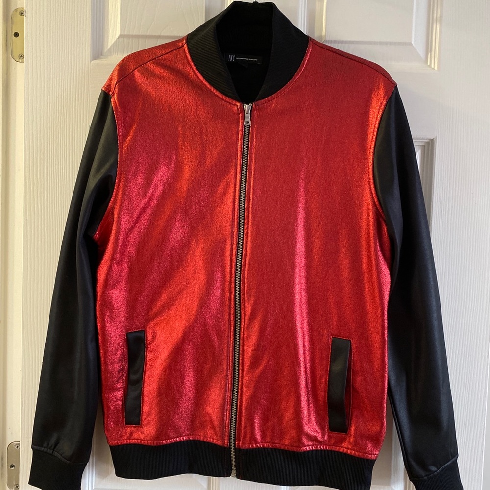 INC Red metallic jacket size small